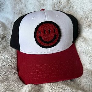 Neff Black White and Red Chenille Patch SnapBack Hat
